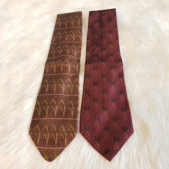2 Audrey Buchner European Silk Hand Tailored Ties - Picture 1 of 5
